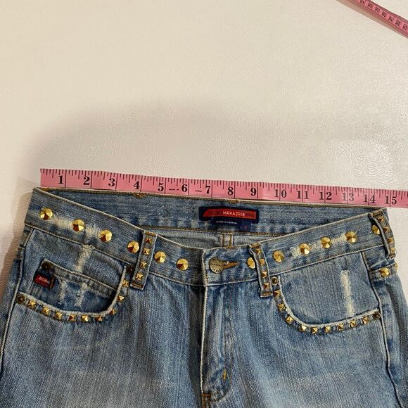 BCBG Max Azria Studded Distressed Boyfriend Jeans Size 4 - Picture 6 of 8